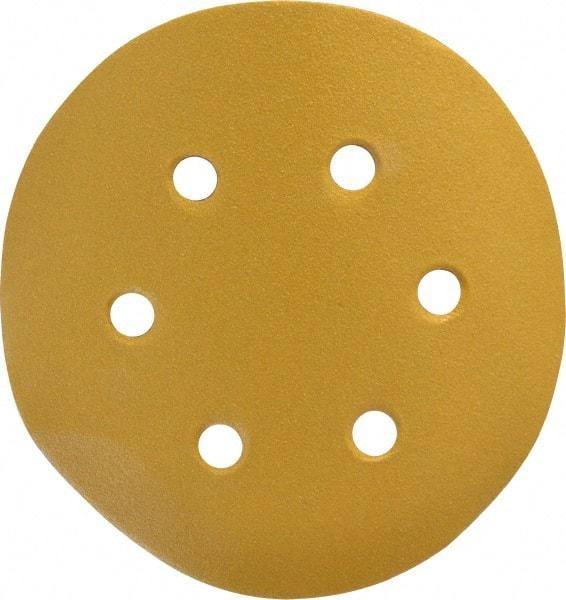 Made in USA - 6" Diam, 120 Grit, Aluminum Oxide Hook & Loop Disc - Fine Grade, Coated, C Weight Paper Backing, - Industrial Tool & Supply