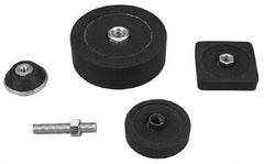 Tech Products - 500 Lb Capacity, 1/2-13 Thread, 3/4" OAL, Steel Stud, Tapped Pivotal Socket Mount Leveling Pad & Mount - 3" Base Diam, Neoprene Pad - Industrial Tool & Supply