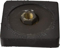 Tech Products - 350 Lb Capacity, 1/2-13 Thread, 5/8" OAL, Steel Stud, Tapped Pivotal Socket Mount Leveling Pad & Mount - 3" Base Diam, Neoprene Pad - Industrial Tool & Supply