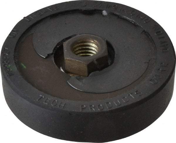 Tech Products - 700 Lb Capacity, 1/2-13 Thread, 3/4" OAL, Steel Stud, Tapped Pivotal Socket Mount Leveling Pad & Mount - 3" Base Diam, Neoprene Pad - Industrial Tool & Supply