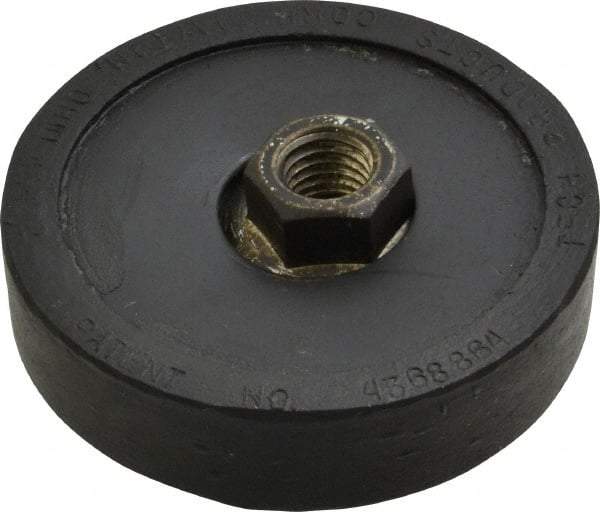 Tech Products - 1000 Lb Capacity, 1/2-13 Thread, 3/4" OAL, Steel Stud, Tapped Pivotal Socket Mount Leveling Pad & Mount - 3" Base Diam, Neoprene Pad - Industrial Tool & Supply