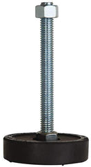 Tech Products - 1000 Lb Capacity, 1/2-13 Thread, Steel Stud, Studded Pivotal Socket Mount Leveling Pad & Mount - 5" Stud Length, 3" Base Diam, Neoprene Pad - Industrial Tool & Supply