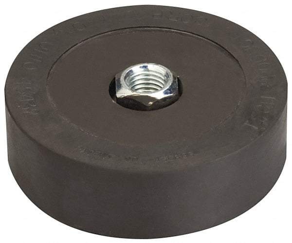 Tech Products - 3700 Lb Capacity, 3/4-10 Thread, Steel Stud, Studded Pivotal Socket Mount Leveling Pad & Mount - 5" Stud Length, 5" Base Diam, Neoprene Pad - Industrial Tool & Supply