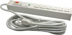 Wiremold - 6 Outlets, 120 Volts, 15 Amps, 15' Cord, Power Outlet Strip - 1 Circuits, Free Hanging Mount, 5-15P NEMA Configuration, UL Listed File 1449 - Industrial Tool & Supply