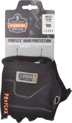 Ergodyne - Size L/XL (9) Cotton Spandex Anti-Vibration/Impact Protection Work Gloves - For Mechanic's & Lifting, Uncoated, Slip-On Cuff, Half Fingered, Black, Paired - Industrial Tool & Supply