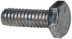 Made in USA - 1/4-20 UNC, 3/4" Length Under Head Hex Head Cap Screw - Fully Threaded, Grade 5 Steel, Zinc-Plated Finish, 7/16" Hex - Industrial Tool & Supply