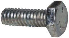 Made in USA - 1/4-20 UNC, 3/4" Length Under Head Hex Head Cap Screw - Fully Threaded, Grade 5 Steel, Zinc-Plated Finish, 7/16" Hex - Industrial Tool & Supply