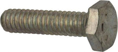 Made in USA - 1/4-20 UNC, 1" Length Under Head Hex Head Cap Screw - Fully Threaded, Grade 5 Steel, Zinc-Plated Finish, 7/16" Hex - Industrial Tool & Supply