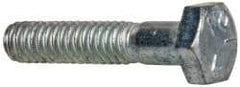 Made in USA - 1/4-20 UNC, 1-1/4" Length Under Head Hex Head Cap Screw - Partially Threaded, Grade 5 Steel, Zinc-Plated Finish, 7/16" Hex - Industrial Tool & Supply