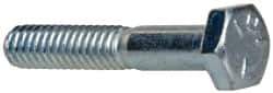 Made in USA - 1/4-20 UNC, 1-1/2" Length Under Head Hex Head Cap Screw - Partially Threaded, Grade 5 Steel, Zinc-Plated Finish, 7/16" Hex - Industrial Tool & Supply