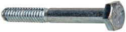 Made in USA - 1/4-20 UNC, 2" Length Under Head Hex Head Cap Screw - Partially Threaded, Grade 5 Steel, Zinc-Plated Finish, 7/16" Hex - Industrial Tool & Supply