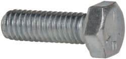 Made in USA - 5/16-18 UNC, 1" Length Under Head Hex Head Cap Screw - Fully Threaded, Grade 5 Steel, Zinc-Plated Finish, 1/2" Hex - Industrial Tool & Supply
