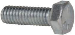 Made in USA - 5/16-18 UNC, 1" Length Under Head Hex Head Cap Screw - Fully Threaded, Grade 5 Steel, Zinc-Plated Finish, 1/2" Hex - Industrial Tool & Supply