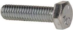 Made in USA - 5/16-18 UNC, 1-1/4" Length Under Head Hex Head Cap Screw - Fully Threaded, Grade 5 Steel, Zinc-Plated Finish, 1/2" Hex - Industrial Tool & Supply