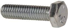 Made in USA - 5/16-18 UNC, 1-1/4" Length Under Head Hex Head Cap Screw - Fully Threaded, Grade 5 Steel, Zinc-Plated Finish, 1/2" Hex - Industrial Tool & Supply