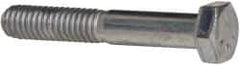 Made in USA - 5/16-18 UNC, 2" Length Under Head Hex Head Cap Screw - Partially Threaded, Grade 5 Steel, Zinc-Plated Finish, 1/2" Hex - Industrial Tool & Supply