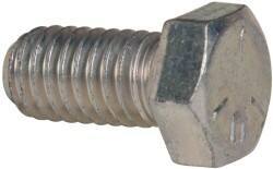 Made in USA - 3/8-16 UNC, 3/4" Length Under Head Hex Head Cap Screw - Fully Threaded, Grade 5 Steel, Zinc-Plated Finish, 9/16" Hex - Industrial Tool & Supply