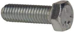 Made in USA - 3/8-16 UNC, 1-1/4" Length Under Head Hex Head Cap Screw - Fully Threaded, Grade 5 Steel, Zinc-Plated Finish, 9/16" Hex - Industrial Tool & Supply