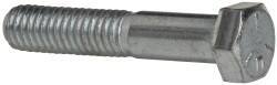Made in USA - 3/8-16 UNC, 2" Length Under Head Hex Head Cap Screw - Partially Threaded, Grade 5 Steel, Zinc-Plated Finish, 9/16" Hex - Industrial Tool & Supply