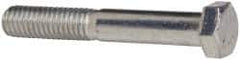 Made in USA - 3/8-16 UNC, 2-1/2" Length Under Head Hex Head Cap Screw - Partially Threaded, Grade 5 Steel, Zinc-Plated Finish, 9/16" Hex - Industrial Tool & Supply