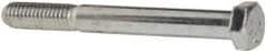 Made in USA - 3/8-16 UNC, 3-1/2" Length Under Head Hex Head Cap Screw - Partially Threaded, Steel, Zinc-Plated Finish, 9/16" Hex - Industrial Tool & Supply