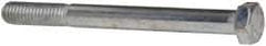 Made in USA - 3/8-16 UNC, 4" Length Under Head Hex Head Cap Screw - Partially Threaded, Grade 5 Steel, Zinc-Plated Finish, 9/16" Hex - Industrial Tool & Supply
