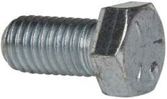 Made in USA - 1/2-13 UNC, 1" Length Under Head Hex Head Cap Screw - Fully Threaded, Grade 5 Steel, Zinc-Plated Finish, 3/4" Hex - Industrial Tool & Supply