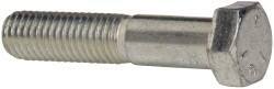 Made in USA - 1/2-13 UNC, 2-1/2" Length Under Head Hex Head Cap Screw - Partially Threaded, Grade 5 Steel, Zinc-Plated Finish, 3/4" Hex - Industrial Tool & Supply