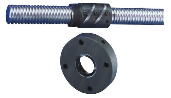 THK - 0.61" Thread Length, Ballscrew Nut - 1/2" Lead Width, 1.039" Ball Circle Diam, 3.244" Flange OD - Industrial Tool & Supply