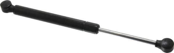 Value Collection - 0.32" Rod Diam, 0.75" Tube Diam, 90 Lb Capacity, Fixed Force Gas Spring - 11.9" Extended Length, 3.5" Stroke Length, Plastic Ball Socket, Black Nitride Piston - Industrial Tool & Supply