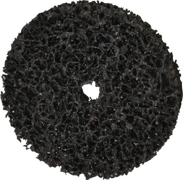 3M - 4" Very Coarse Grade Silicon Carbide Deburring Disc - 1/2" Center Hole, Arbor Connection, Black, 6,000 Max RPM - Industrial Tool & Supply