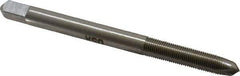Made in USA - #10-48 UNS, 2 Flute, Bright Finish, High Speed Steel Spiral Point Tap - Plug Chamfer, Right Hand Thread, 2-3/8" OAL, 7/8" Thread Length - Exact Industrial Supply