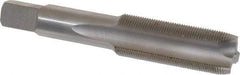 Made in USA - 3/4-24 UNS, 3 Flute, Bright Finish, High Speed Steel Spiral Point Tap - Plug Chamfer, Right Hand Thread, 4-1/4" OAL, 2" Thread Length - Exact Industrial Supply