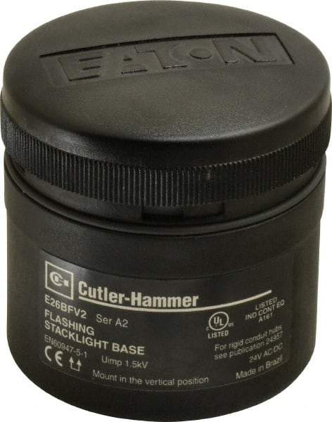 Eaton Cutler-Hammer - Incandescent Lamp, Flashing and Steady, Stackable Tower Light Base Unit - 24 VAC/VDC, IP65 Ingress Rating, 4, 13, 4X NEMA Rated, Base Mount - Industrial Tool & Supply