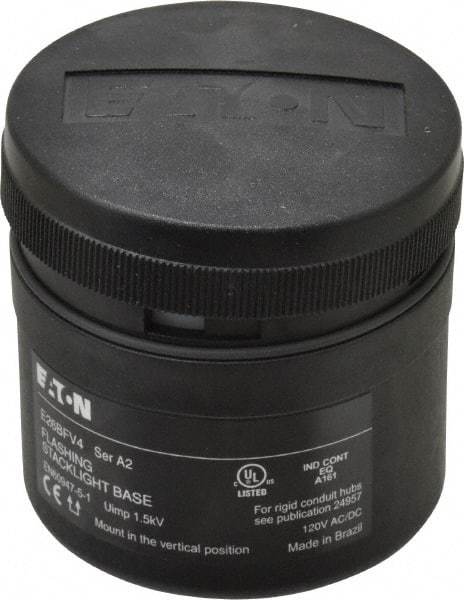 Eaton Cutler-Hammer - Incandescent Lamp, Flashing and Steady, Stackable Tower Light Base Unit - 120 VAC/VDC, IP65 Ingress Rating, 4, 13, 4X NEMA Rated, Base Mount - Industrial Tool & Supply