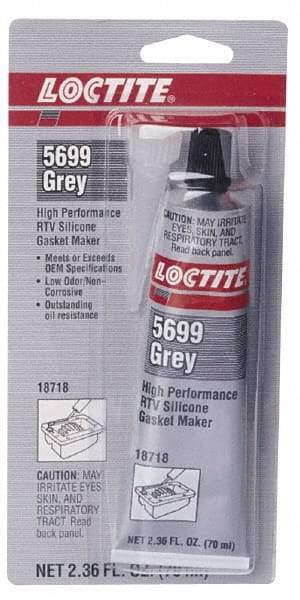 Loctite - 70ml High Performance RTV Silicone Gasket Maker - -75 to 625°F, Grey, Comes in Tube - Industrial Tool & Supply