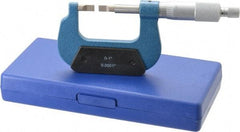 Value Collection - 0" to 1" Mechanical Enamel Coated Blade Micrometer - 0.001" Graduation, 0.0276" Blade Thickness, Ratchet-Friction Thimble - Industrial Tool & Supply