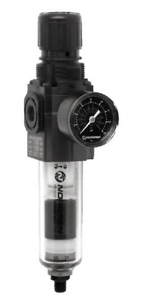 Norgren - 1/4" NPT Port Compact 1 Piece Filter/Regulator FRL Unit - Industrial Tool & Supply