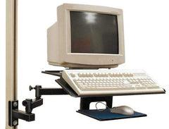 Qualtech - Steel Workbench & Workstation Combo Computer/Keyboard Tray - Use with Hubbell Workbenches - Industrial Tool & Supply