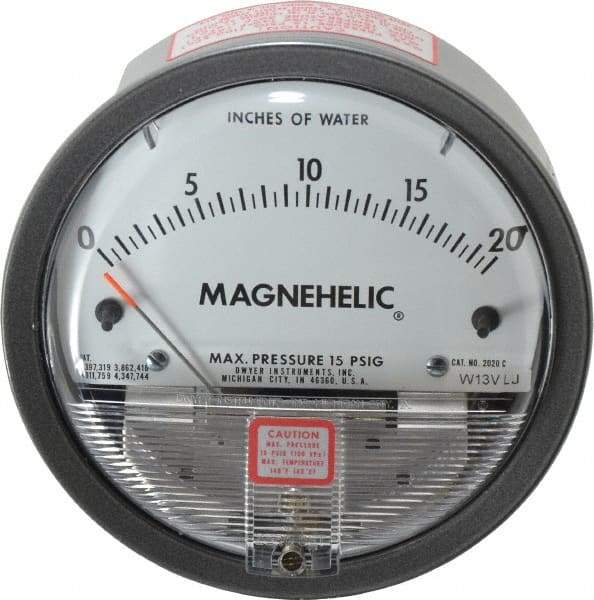 Dwyer - 15 Max psi, 2% Accuracy, NPT Thread Air Filter Kit - 1/8 Inch Thread, 20 Inch Water Column, 140°F Max - Industrial Tool & Supply