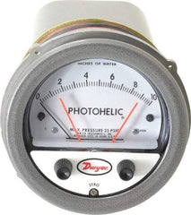 Dwyer - 25 Max psi, 2% Accuracy, NPT Thread Photohelic Pressure Switch - 1/8 Inch Thread, 10 Inch Water Column, 120°F Max - Industrial Tool & Supply