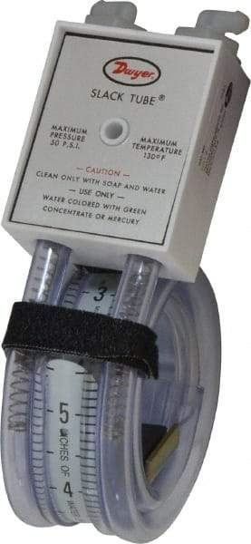 Dwyer - 50 Max psi, Slack Tube Manometer - -4 to 4 Inch Water Column, 130°F Max - Industrial Tool & Supply
