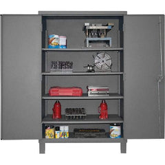 Durham - 4 Shelf Locking Storage Cabinet - Steel, 36" Wide x 24" Deep x 78" High, Gray - Industrial Tool & Supply