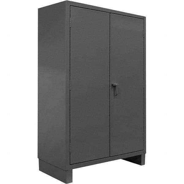 Durham - 4 Shelf Locking Storage Cabinet - Steel, 48" Wide x 24" Deep x 78" High, Gray - Industrial Tool & Supply