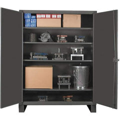 Durham - 4 Shelf Locking Storage Cabinet - Steel, 60" Wide x 24" Deep x 78" High, Gray - Industrial Tool & Supply