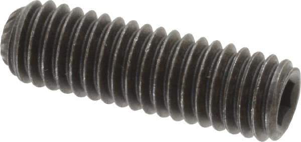 Value Collection - 3/8-16 UNC, 1-1/4" OAL, Knurled Cup Point Set Screw - Grade 8 Alloy Steel, 3/16" Key - Industrial Tool & Supply