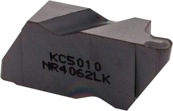 Kennametal - 4062NR K Grade KC5010, 3.18mm Cutting Width Carbide Grooving Insert - 3.81mm Max Depth of Cut, Left Hand, 1.59mm Corner Radius, TiAlN Finish - Industrial Tool & Supply