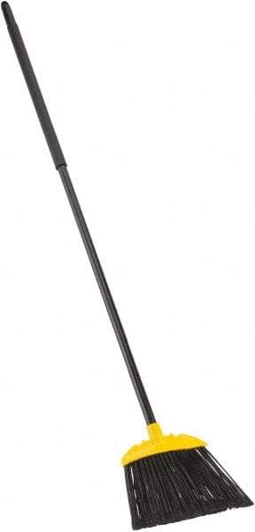 Rubbermaid - 10" Wide, Black Polypropylene Bristles, Metal Handle, Angled Broom - Flagged, Water Resistant - Industrial Tool & Supply