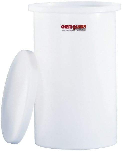 Made in USA - 65 Gallon Cylindrical Polyethylene Open Top Tank - 40" High x 22" Diam - Industrial Tool & Supply