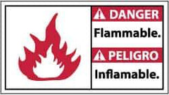 NMC - Danger - Flammable, Plastic Fire Sign - 18" Wide x 10" High, English/Spanish - Industrial Tool & Supply